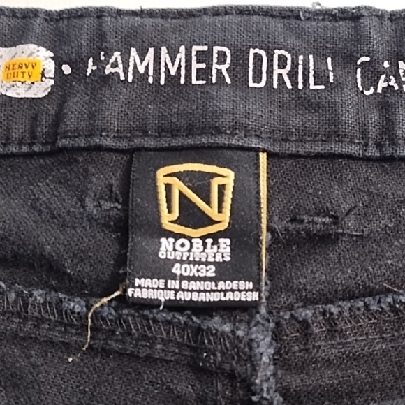 Hammer Down Heavy Duty Black Cargo Pants Sturdy Fabric Double knees & leg Hem - Picture 8 of 16